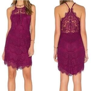 Free People Magenta Lace Slip Dress She's Got It Gatsby Purple Pink Size Small